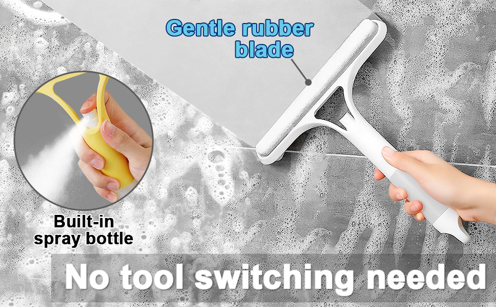 3 in 1 Window Cleaner Tool with Spray Bottle – Squeegee & Brush Cleaner.