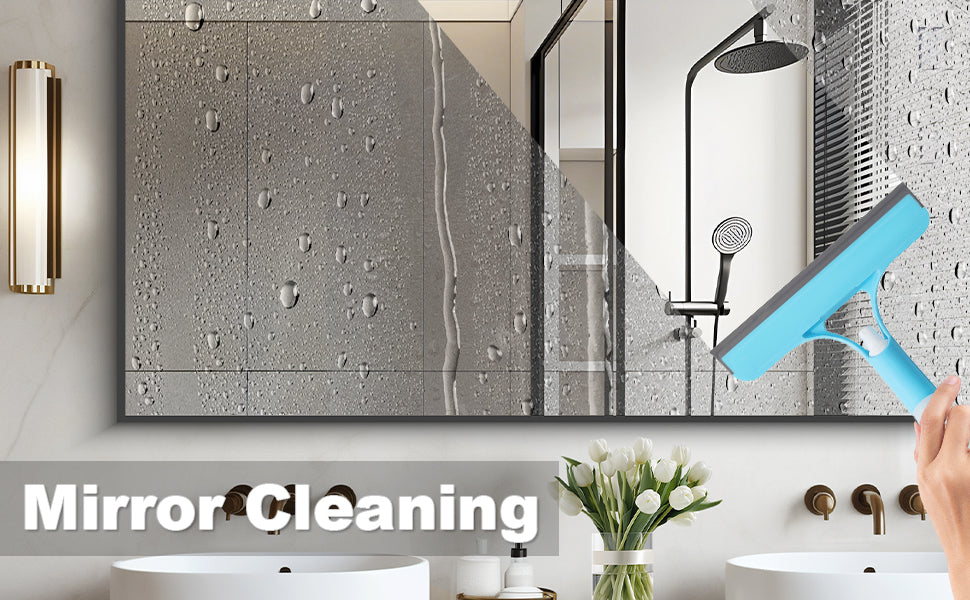 3 in 1 Window Cleaner Tool with Spray Bottle – Squeegee & Brush Cleaner.