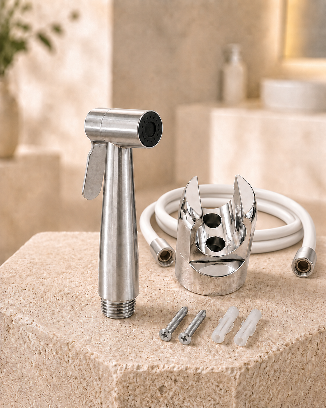 Stainless Steel Bidet Spray Set.