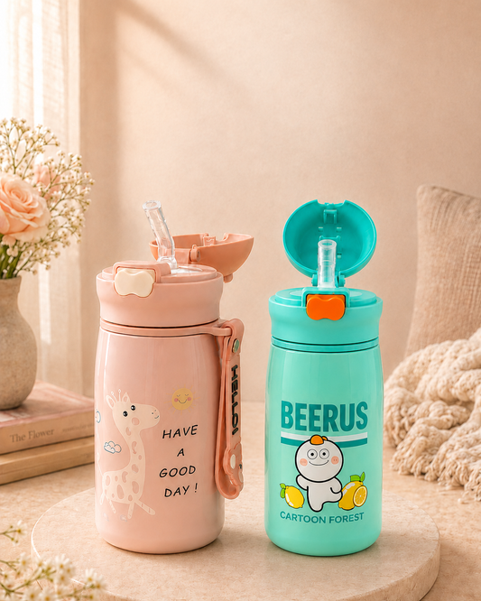 Kids Cartoon Vacuum Bottle – Pack of 2