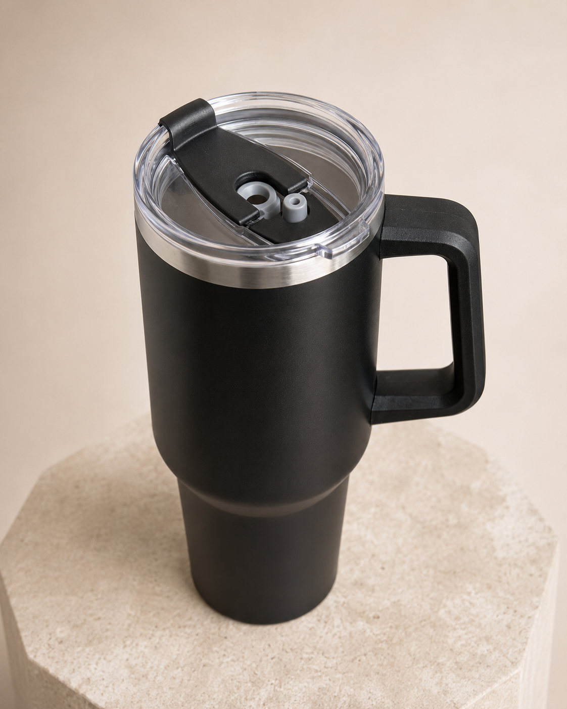 Matte Black Insulated Travel Tumbler – 1200ml