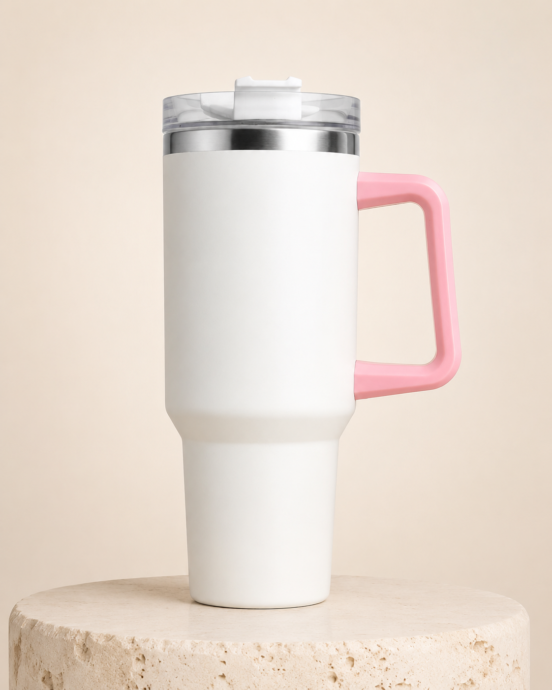 White & Pink Travel Tumbler(1200ml)