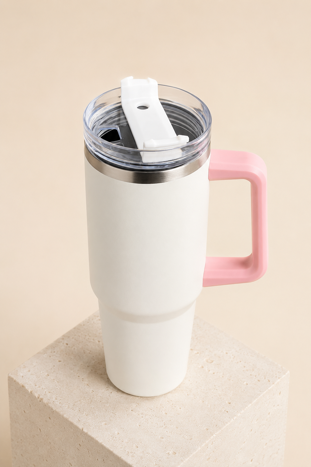 White & Pink Travel Tumbler(1200ml)