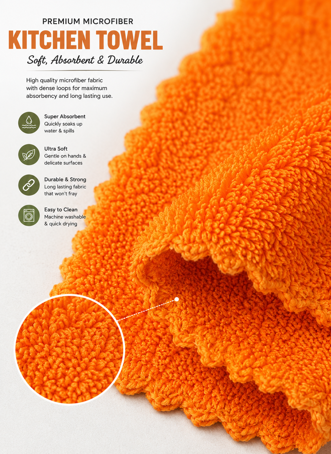 Microfiber Kitchen Towels – Pack of 5