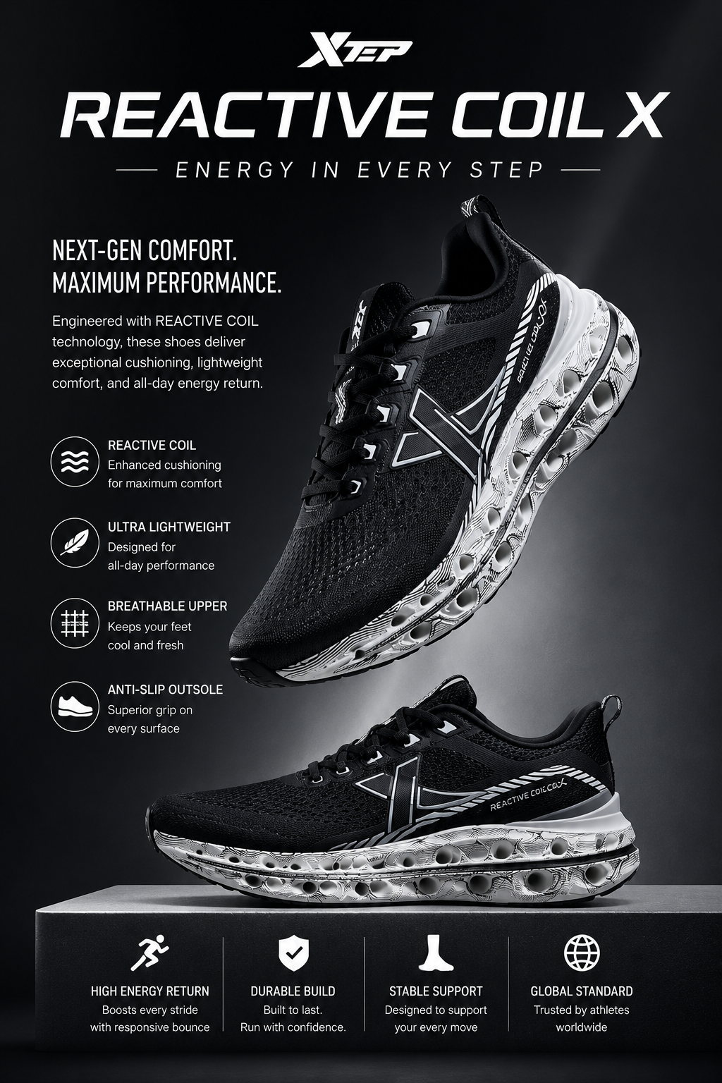 Xtep Reactive Coil X Running Shoes