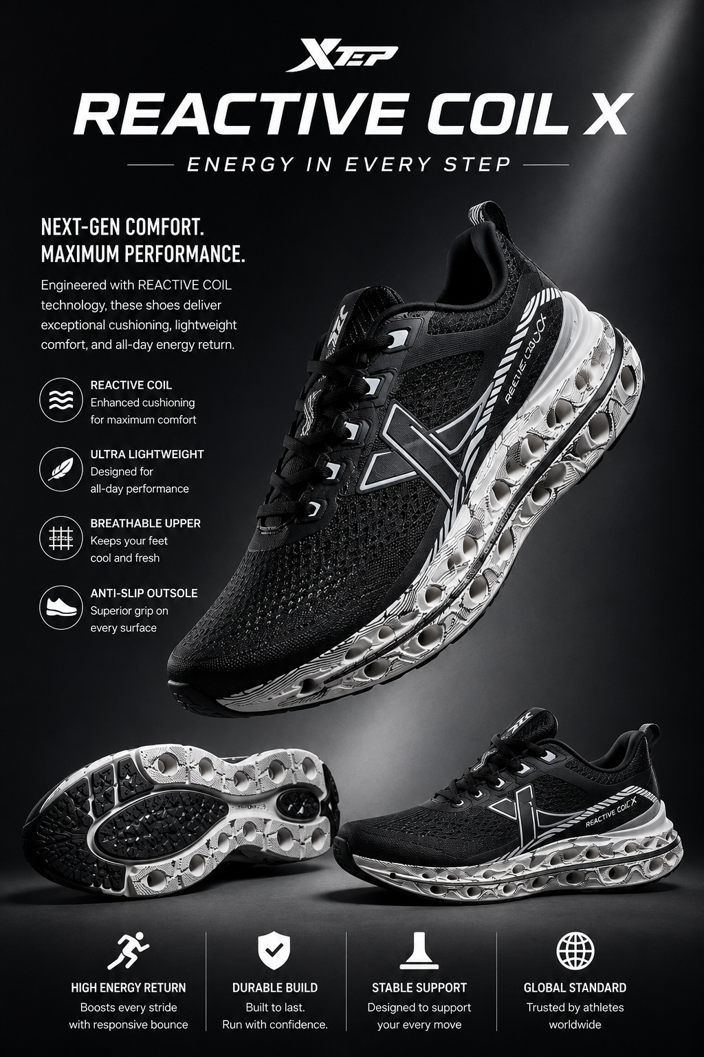 Xtep Reactive Coil X Running Shoes