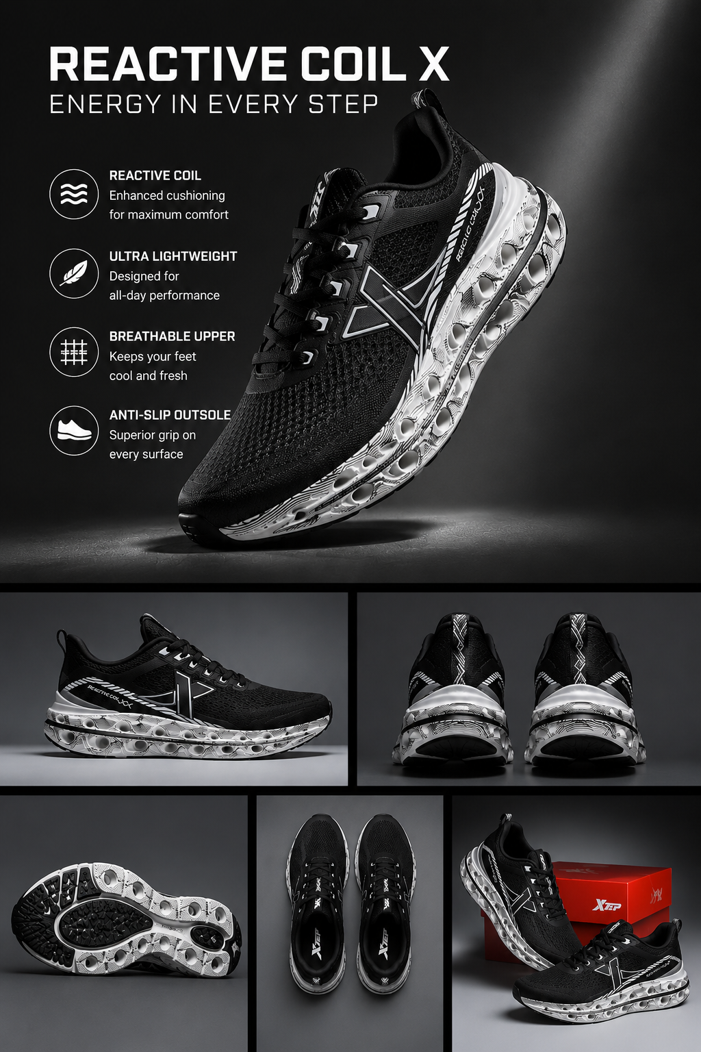 Xtep Reactive Coil X Running Shoes