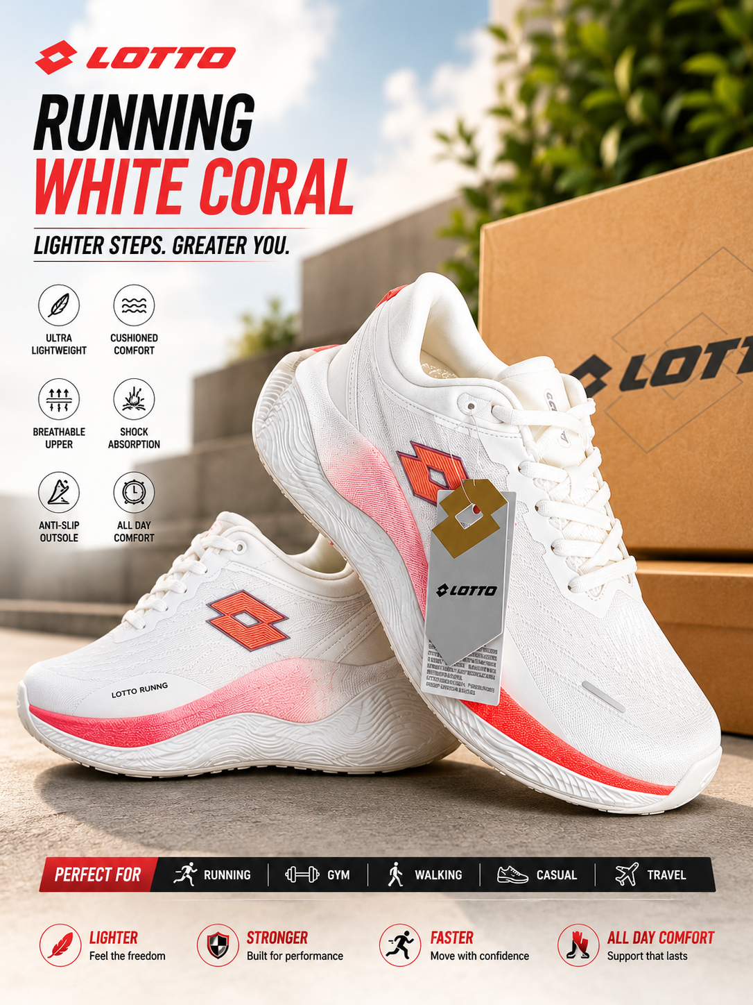 Lotto White Coral Runner