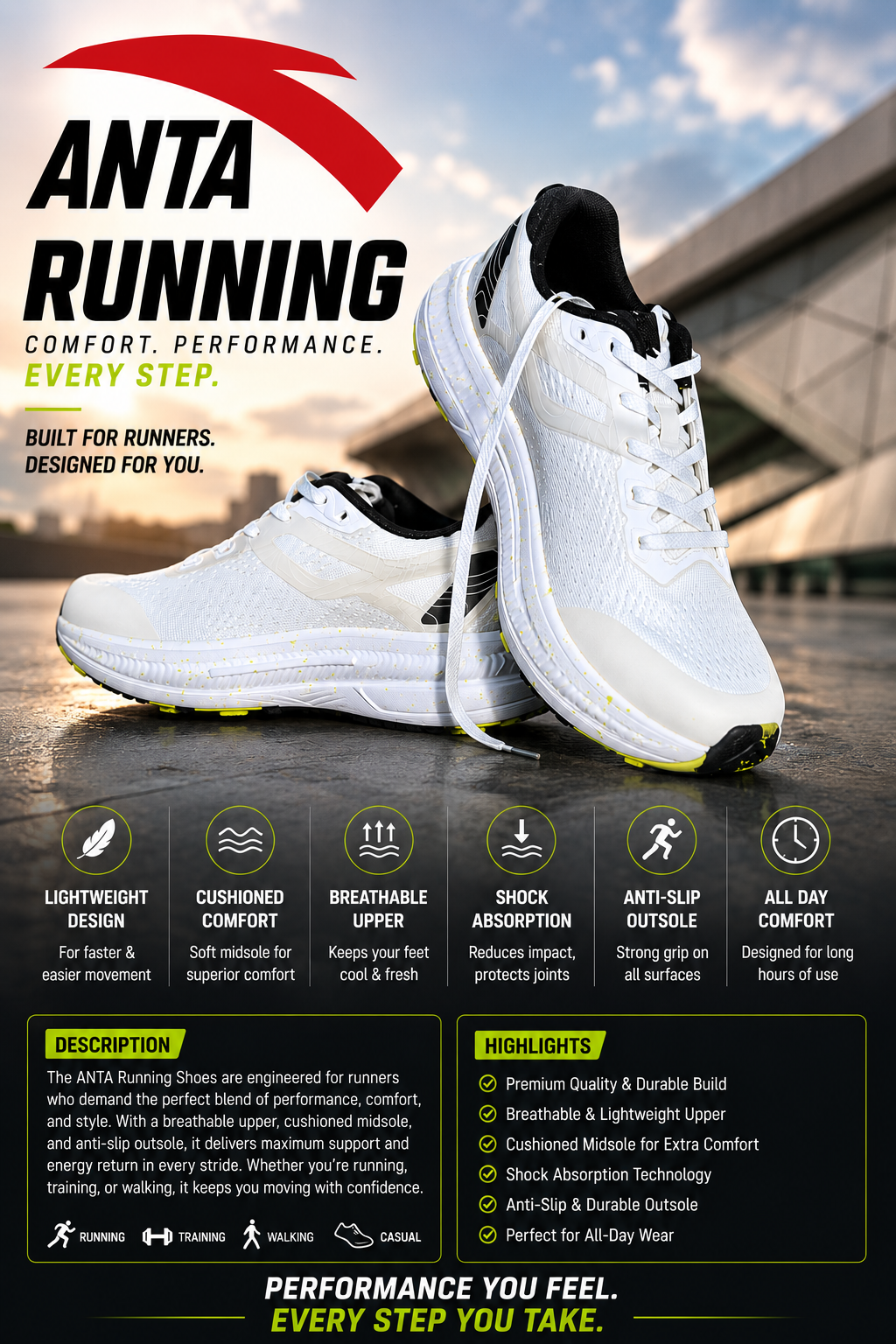 ANTA AeroStride Pro Running Shoes