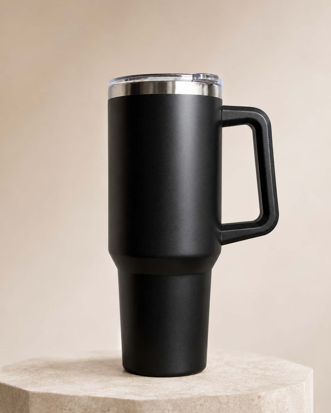 Matte Black Insulated Travel Tumbler – 1200ml