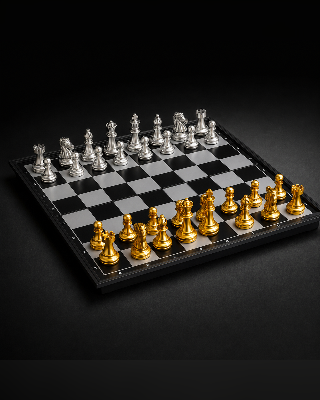 Gold & Silver Magnetic Chess Set – 8-Inch
