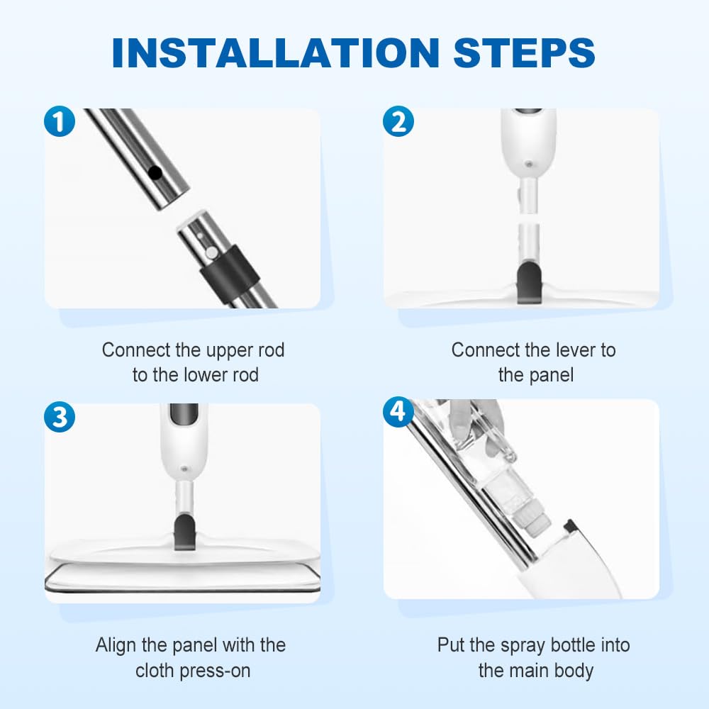 360° Rotating 2 in 1 Spray Mop – Wet & Dry Flat Floor Cleaning Mop.