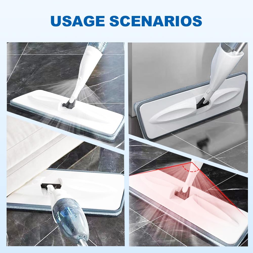 360° Rotating 2 in 1 Spray Mop – Wet & Dry Flat Floor Cleaning Mop.